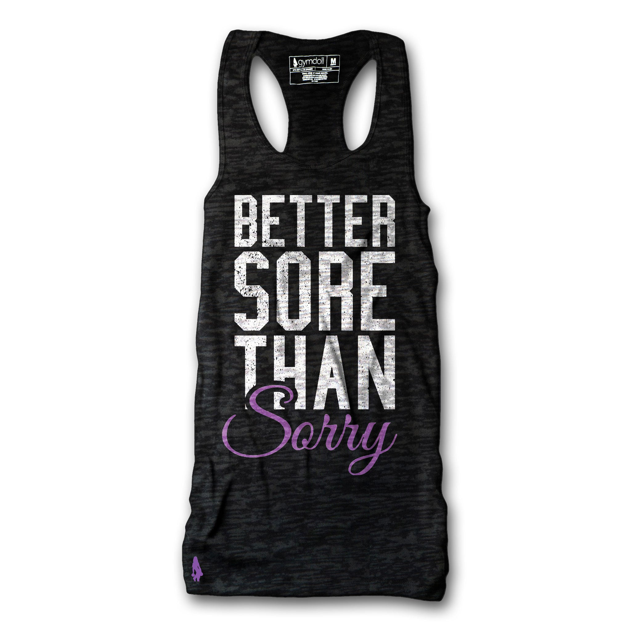 Better Sore Than Sorry Burnout Tank - Black/Purple