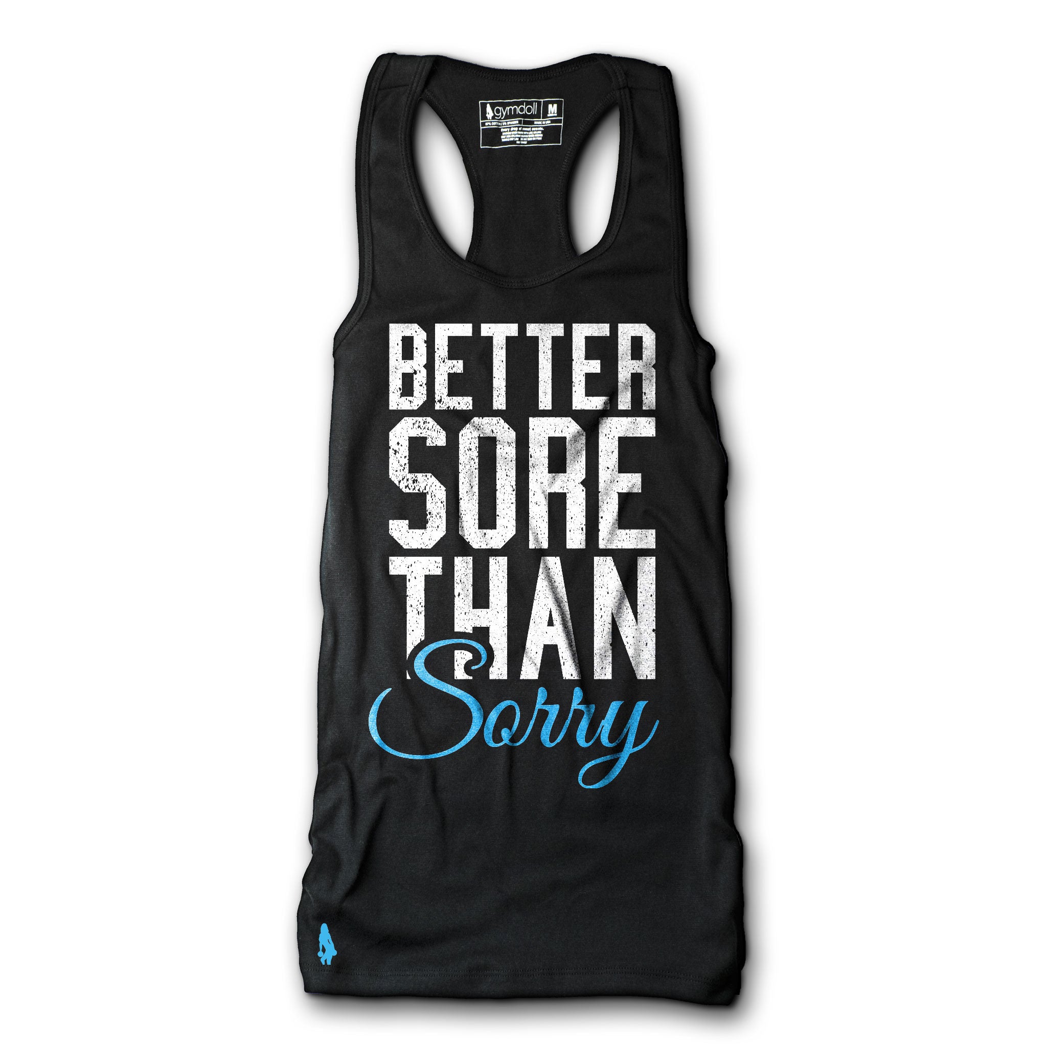 Better Sore Than Sorry Active Tank - White/Turquoise