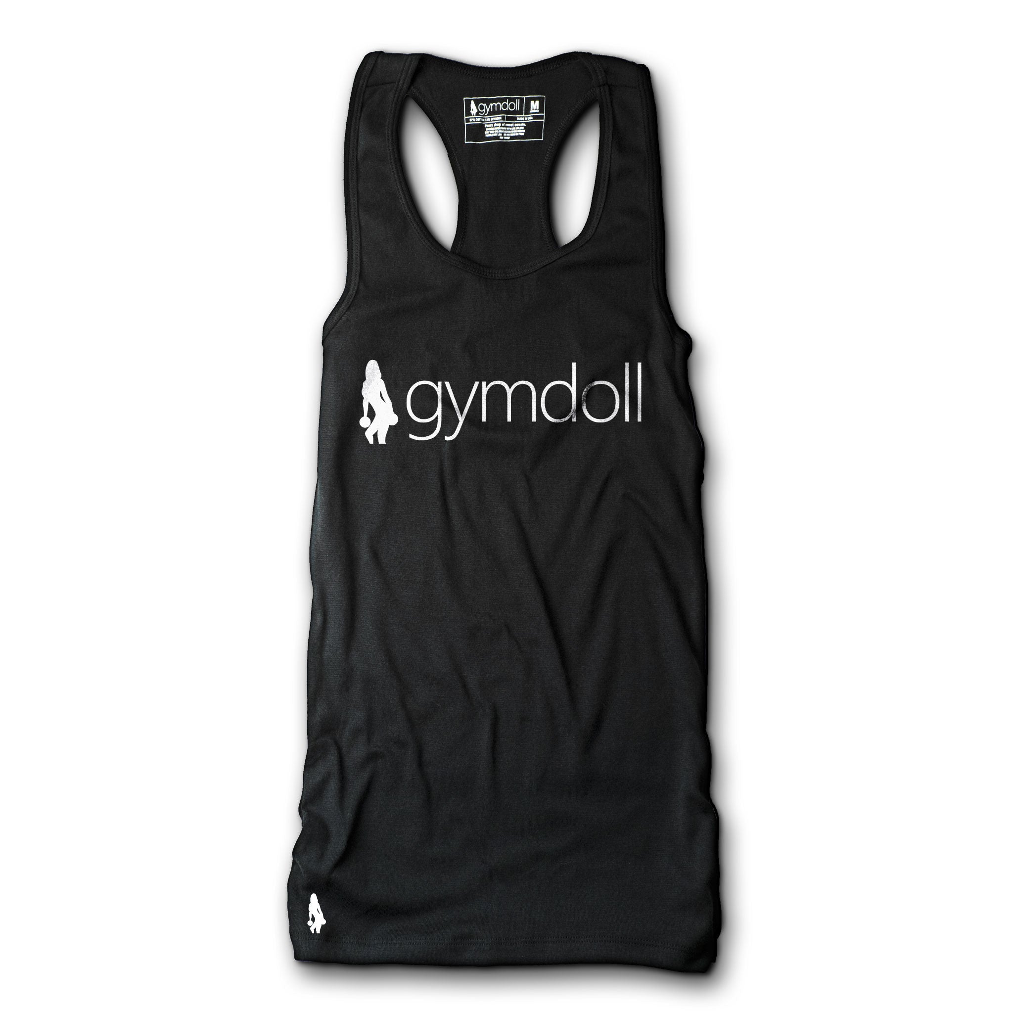 Gymdoll Racerback Active Tank - Logo - Black/White
