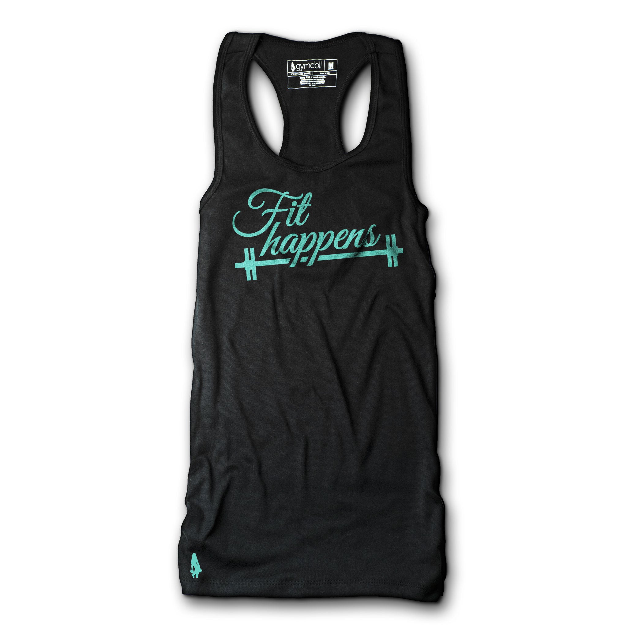 Fit Happens Active Tank - Black/Teal