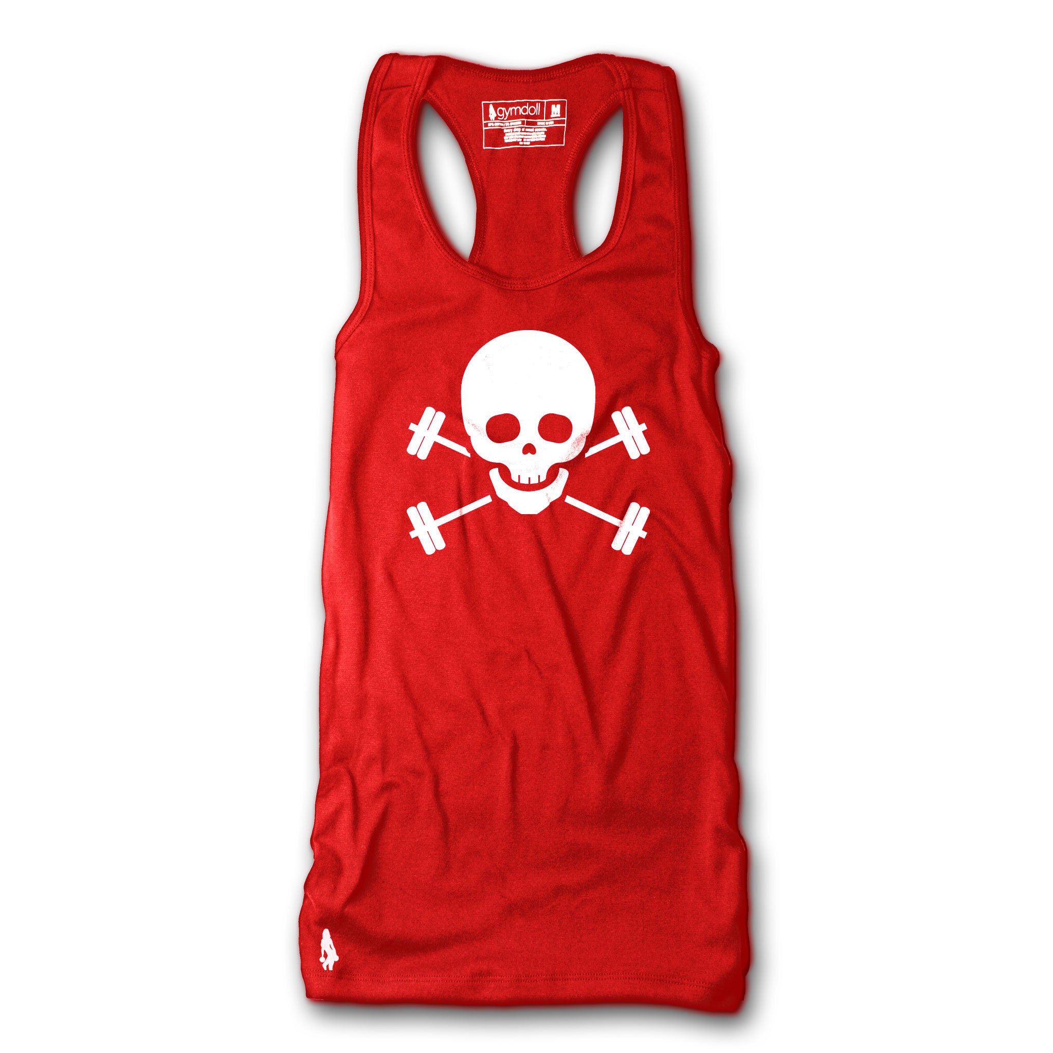 Skull & Barbells Active Tank - Red/White
