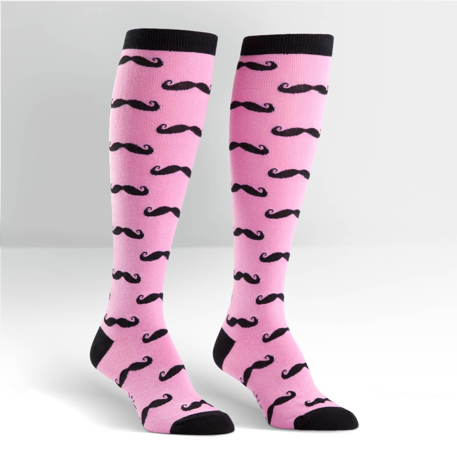 Knee High Workout Socks - Mustache