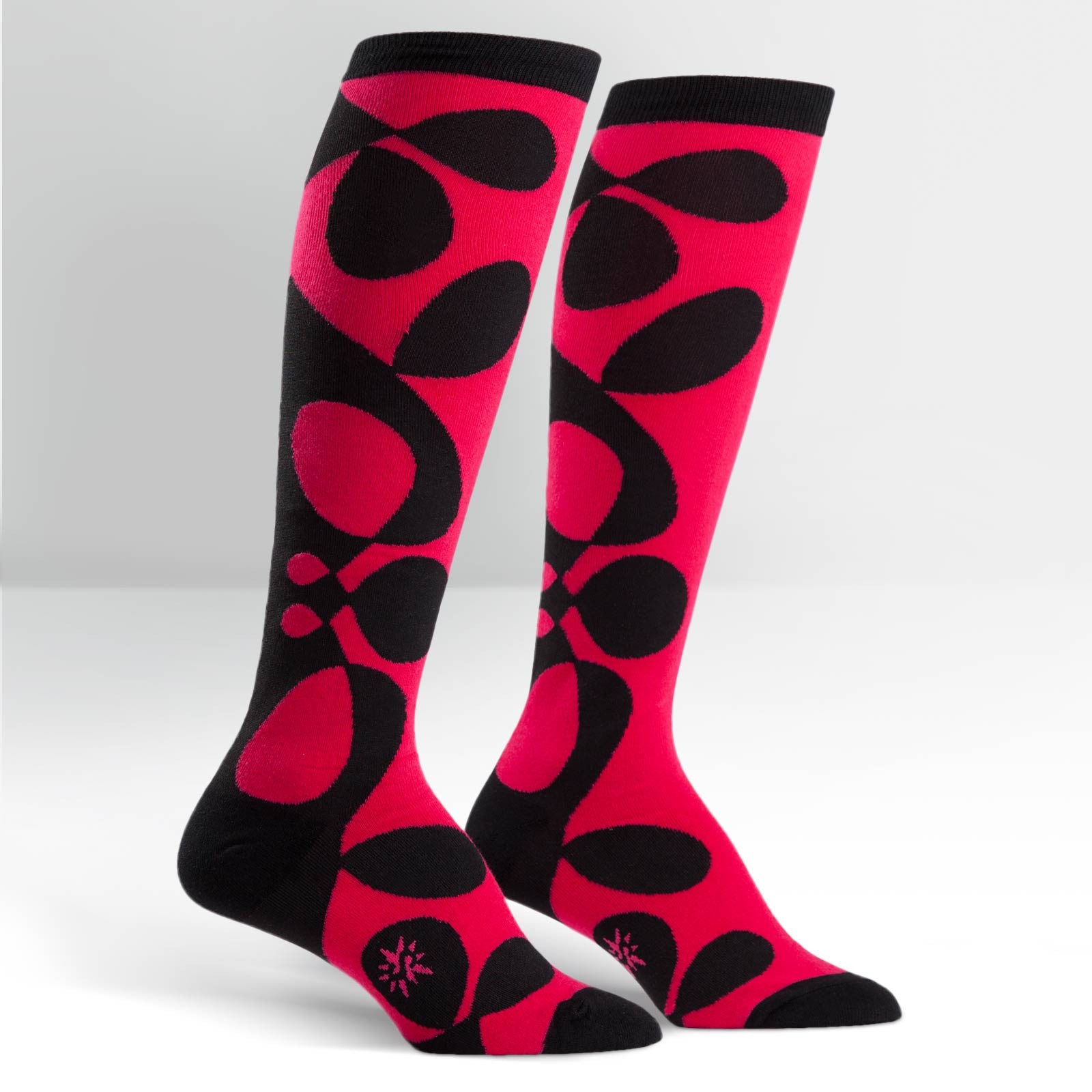 Knee High Workout Socks - Pink/Black Lava Lamp