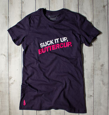 Suck It Up, Buttercup Active Tee - Navy/Pink