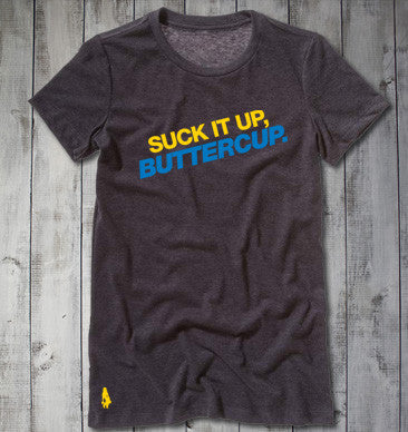 Suck It Up, Buttercup Active Tee - Dark Heather Grey