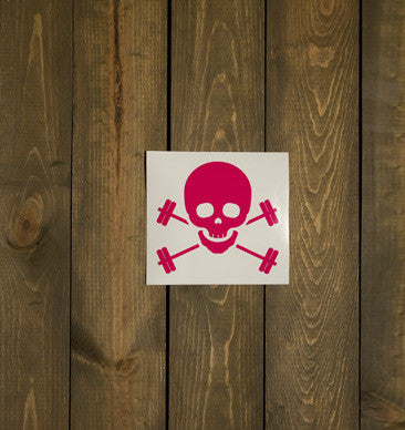 Skull & Barbells Decal - Pink