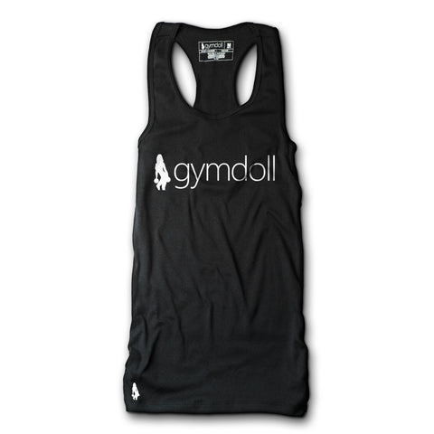 Gymdoll Racerback Active Tank - Logo - Black/White