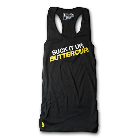 Suck It Up, Buttercup Active Tank - Black/Yellow