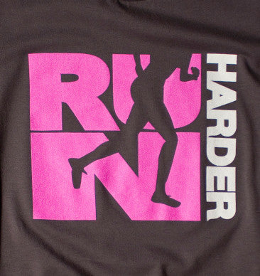 Run Harder Active Tee - Charcoal/Pink