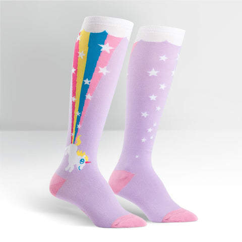 Knee High Workout Socks - Rainbow Unicorn